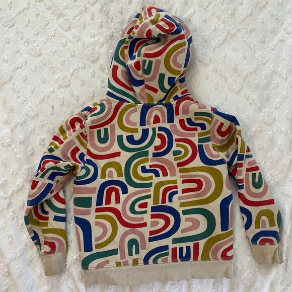 Hanna Andersson Fleece Zip-Up Hoodie Sweatshirt Girls Size 120 6-7 Rainbow - Picture 2 of 4